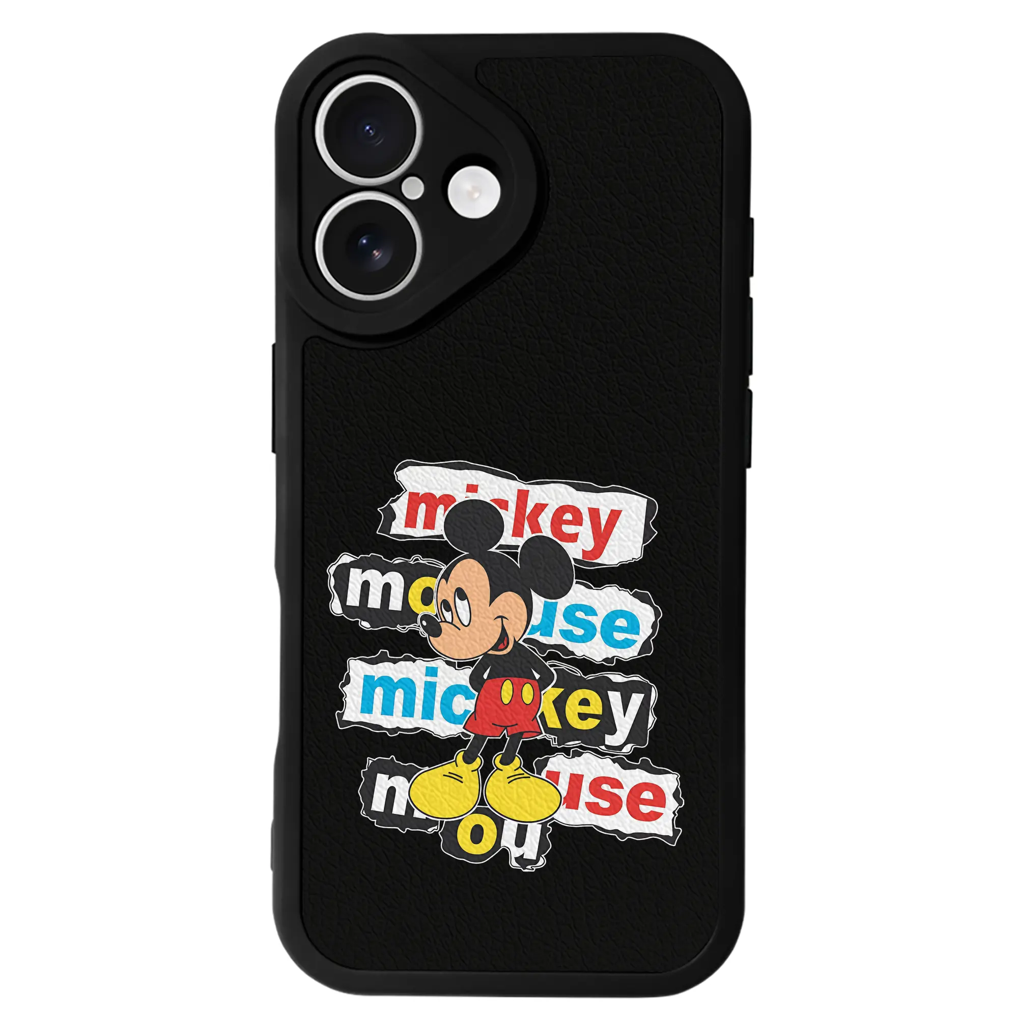 ミッキーマウス（Mickey Mouse） グッズ ミッキーマウス（Mickey Mouse） - IPhone 16シリーズ対応 ・ シリコンスマホケース ・ レザー調 ・ 高精度フィット ・ 耐衝撃 ・ ワイヤレス充電対応 ・ 精密カット